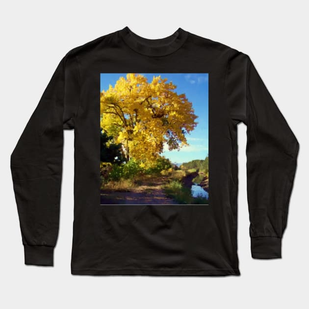 Fall Along the Ditch Long Sleeve T-Shirt by JMarieDesigns